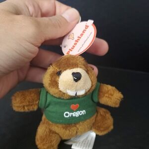 Plushland Love Oregon Tiny Plush Beaver Bag Clip Purse Charm NEW
